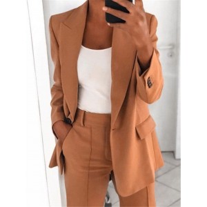 Women's Casual Blazer Suit – Jacket & Slim Pants