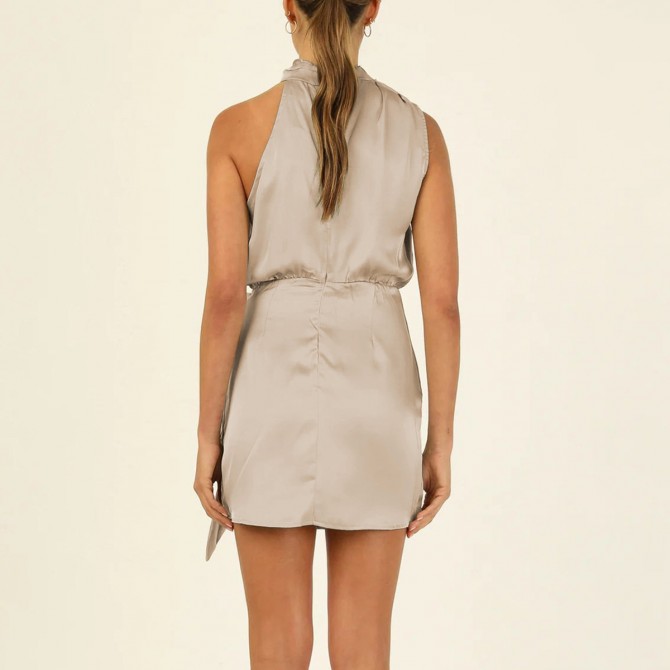 Elegant Halter Neck Dress – Sleeveless Party Outfit