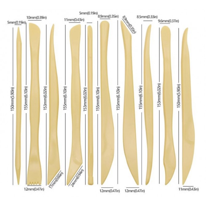 Plastic Clay Tools Suit 10-piece Set Art Supplies