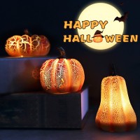 Halloween LED Pumpkin Lantern – Luminous Resin Decor