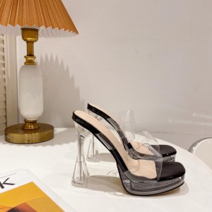 High Heel Crystal Heel Platform Sandals