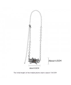 Spider Moonstone Metal Mobile Phone Charm