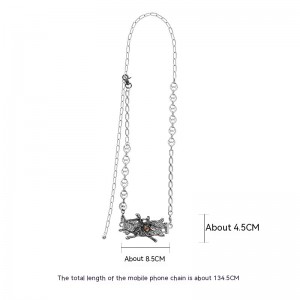 Spider Moonstone Metal Mobile Phone Charm