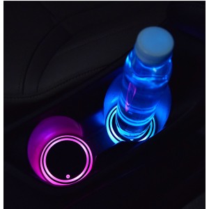 Colorful Cup Holder LED Light-up Coaster Solar and USB Charging Non-slip Coaster Ambient Light For Car Automatically