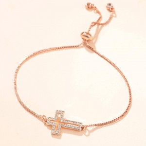 Women's Fashion Zircon Cross All-match Bracelet