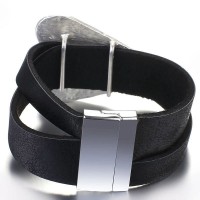Fashion Leather Alloy Magnetic Buckle Ladies' Bracelet