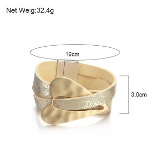 Fashion Leather Alloy Magnetic Buckle Ladies' Bracelet