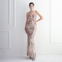High-density Three-dimensional Strong Sequin Positioning Flower Dress