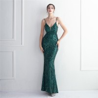 High-density Three-dimensional Strong Sequin Positioning Flower Dress