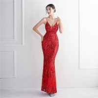 High-density Three-dimensional Strong Sequin Positioning Flower Dress