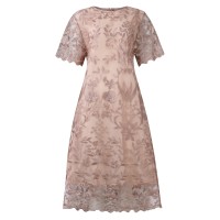 Stitching Embroidered Lace Slim Cocktail Dress