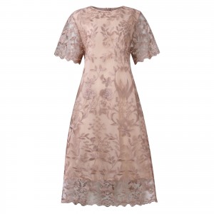 Stitching Embroidered Lace Slim Cocktail Dress