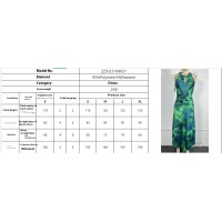Halter Slimming Temperament Printed Sleeveless Hollow-out Camisole Long Dress Women