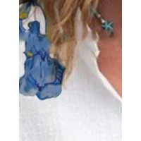 Printed V-neck Mid Sleeved Casual Loose Fitting Style Pullover