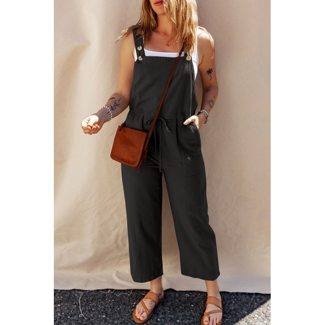 Solid Color Camisole Jumpsuit Loose Sleeveless