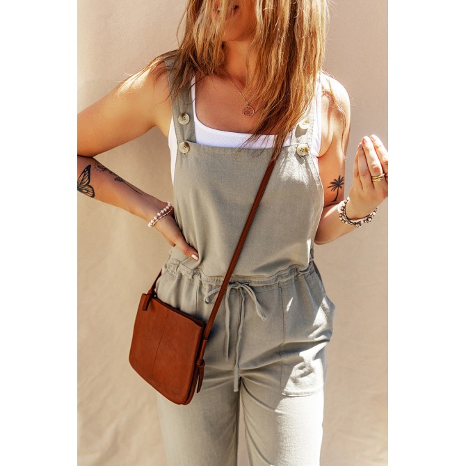 Solid Color Camisole Jumpsuit Loose Sleeveless