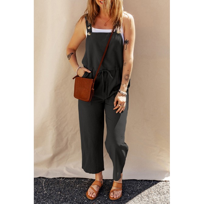 Solid Color Camisole Jumpsuit Loose Sleeveless