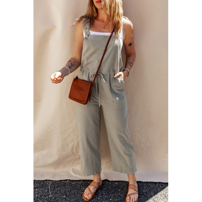 Solid Color Camisole Jumpsuit Loose Sleeveless