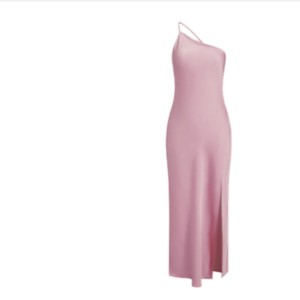 Slim-fit Shoulder Solid Color Backless Long Dress