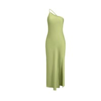 Slim-fit Shoulder Solid Color Backless Long Dress