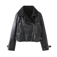 Women's All Match Solid Color Zipper Pocket Long Sleeve With Belt Double-sided Jacket Coat