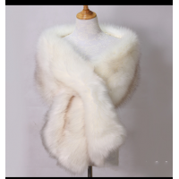 Lengthened Faux Fox Fur Bridal Evening Dress