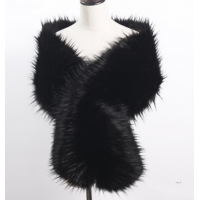 Lengthened Faux Fox Fur Bridal Evening Dress