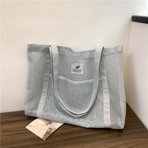 Mesh Handbag Transparent Shopping Bag Large Capacity Shoulder Bag Women
