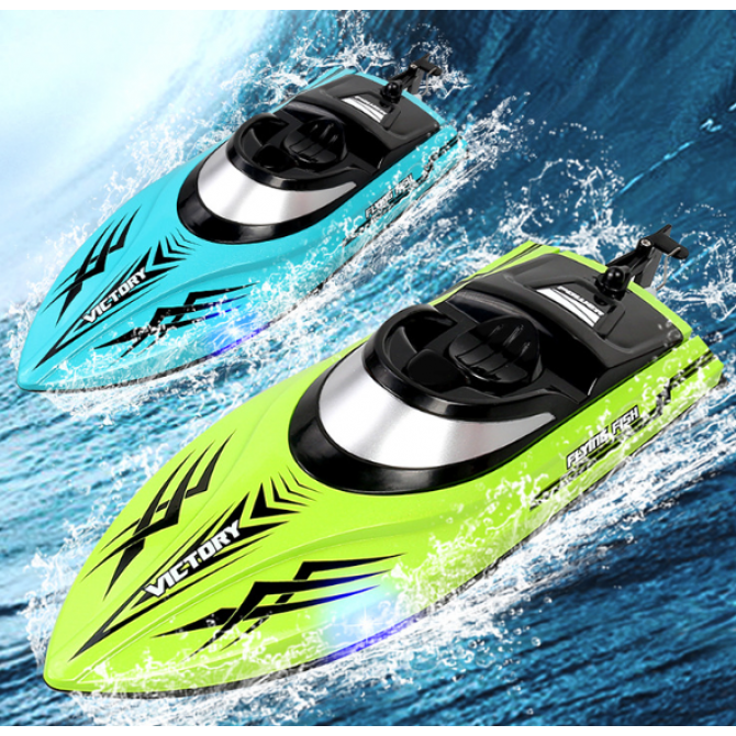 Remote Control Water Summer Toys 24g Competitive Boat Light Speed 25km High Speed Speedboat