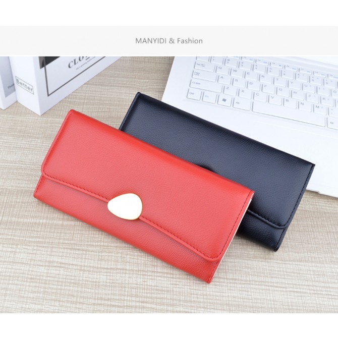 Women's Long Wallet Soft Leather Wallet Multi-card-slot Card Holder Retro Fashion Minimalism Large-capacity Handbag