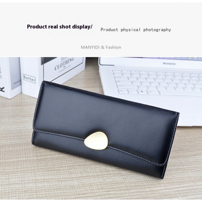 Women's Long Wallet Soft Leather Wallet Multi-card-slot Card Holder Retro Fashion Minimalism Large-capacity Handbag