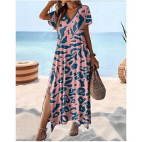 High Waist Floral Print Maxi Skirt For Women Dress