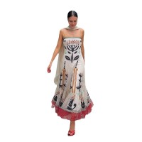 Women's Chiffon Printed Sling Flower Embroidery Dress