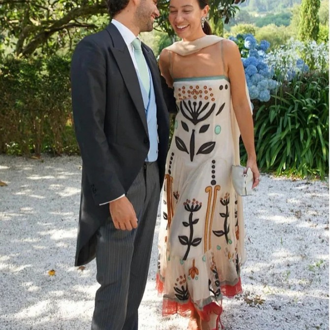 Women's Chiffon Printed Sling Flower Embroidery Dress