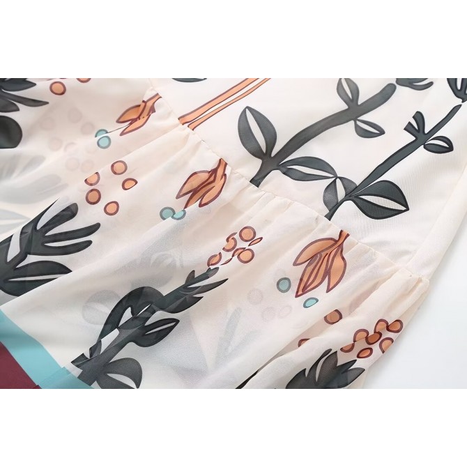 Women's Chiffon Printed Sling Flower Embroidery Dress