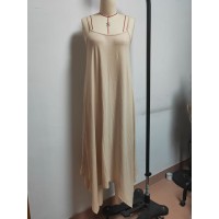 Fashion Solid Color Sling Backless Irregular Sleeveless Loose Dress