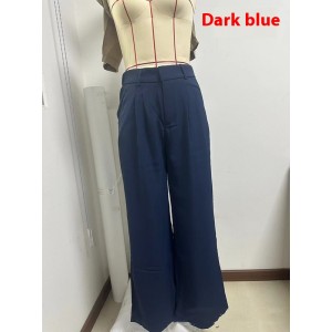 Pocket High Waist Wide Leg Casual Suit Pants