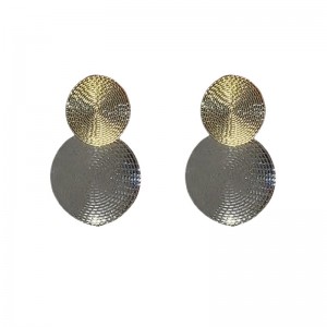 Fashion Silver Needle Exaggerated Earrings Round Sequins