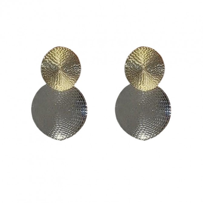 Fashion Silver Needle Exaggerated Earrings Round Sequins