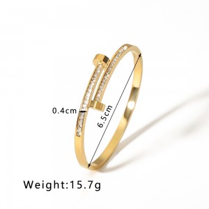 Nail Bracelet Micro Inlaid Zircon Special-interest Design