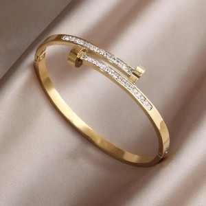 Nail Bracelet Micro Inlaid Zircon Special-interest Design