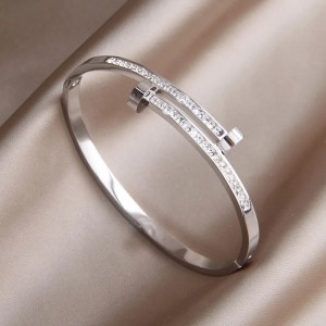 Nail Bracelet Micro Inlaid Zircon Special-interest Design