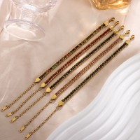 Stainless Steel Bracelet Micro Diamond Fashion Simple Three-layer