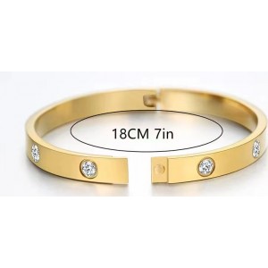 Gold Bracelets For Women 14K Gold Plated Friendship Love Bangle Bracelets Cubic Zirconia Stainless Steel Bracelet Jewelry Christmas Valentines Graduation Gifts For Women Teen Girls