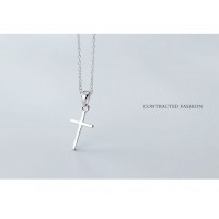 S925 Silver Simple Full Diamond Cross Necklace