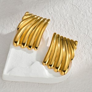 Fashion Retro Irregular Titanium Steel Women's Earrings