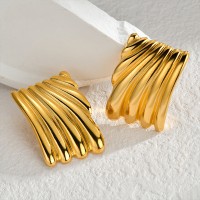 Fashion Retro Irregular Titanium Steel Women's Earrings