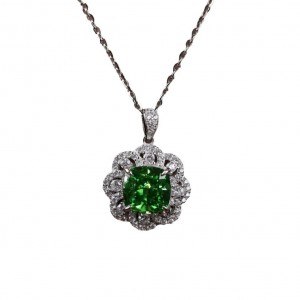 S925 Emerald Pendant Light Luxury High grade Necklace