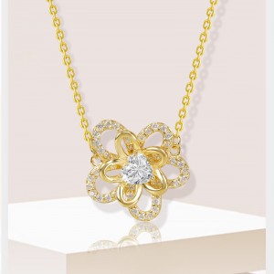 S925 Silver Necklace Sunflower Necklace