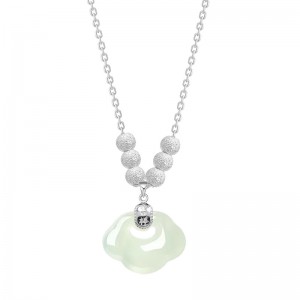 S925 Sterling Silver Necklace For Women Special-interest Design High-grade Hetian Jade